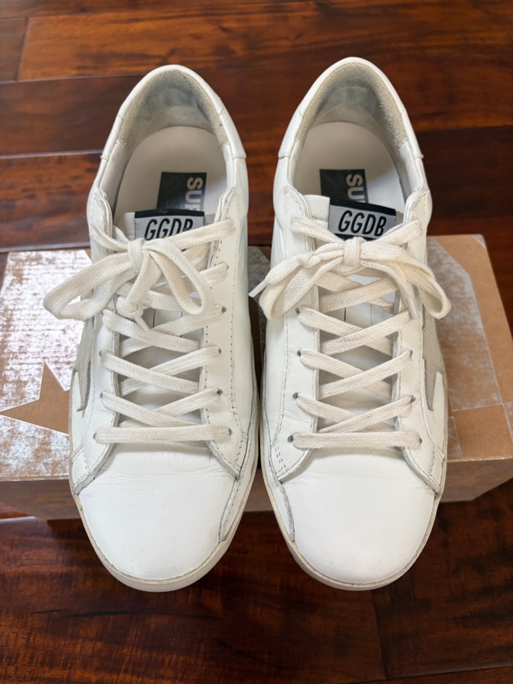 Golden Goose Superstar All White with Grey Star Gold Lettering Size 38 - Picture 4 of 7